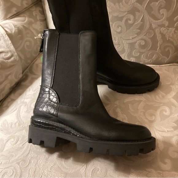 Nwt Genia smooth and croc-effect leather Chelsea boots - Picture 10 of 10